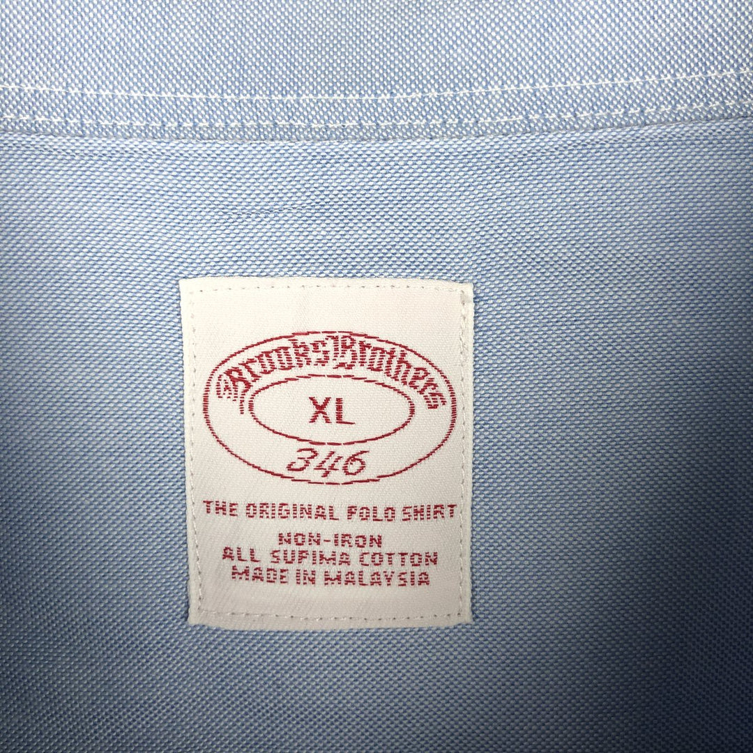 Brooks Brothers 346 long sleeve button-down shirt, men's size XL Supima Cotton Blue type light blue Vintage Second Hand