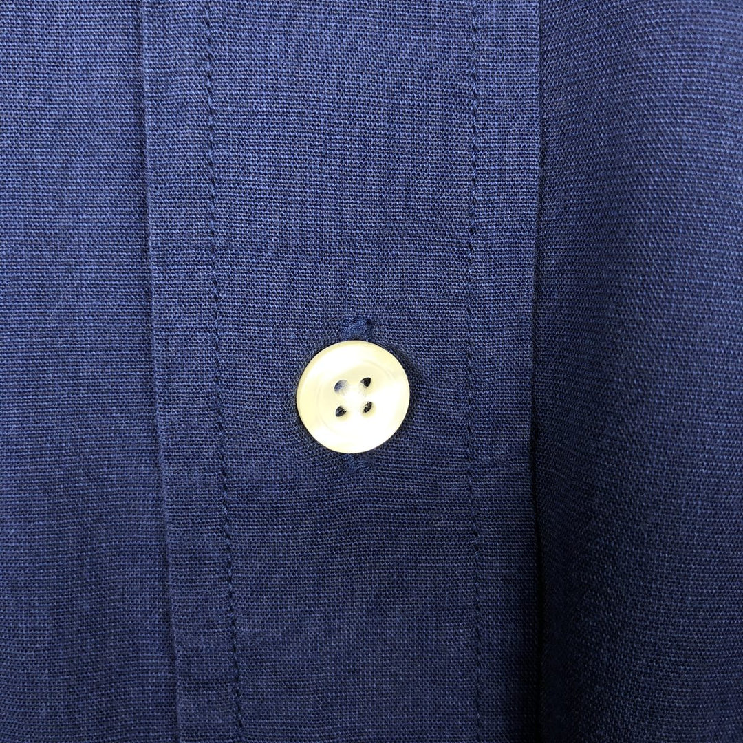 Brooks Brothers 346 Regular Fit Long-Sleeve Button-Down Shirt, Men's Size M (approx.) cotton Navy blue Vintage Second Hand