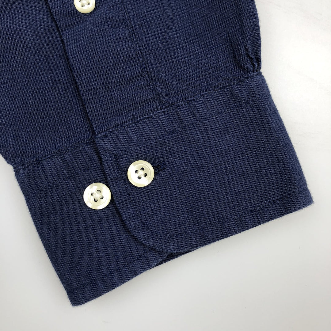 Brooks Brothers 346 Regular Fit Long-Sleeve Button-Down Shirt, Men's Size M (approx.) cotton Navy blue Vintage Second Hand