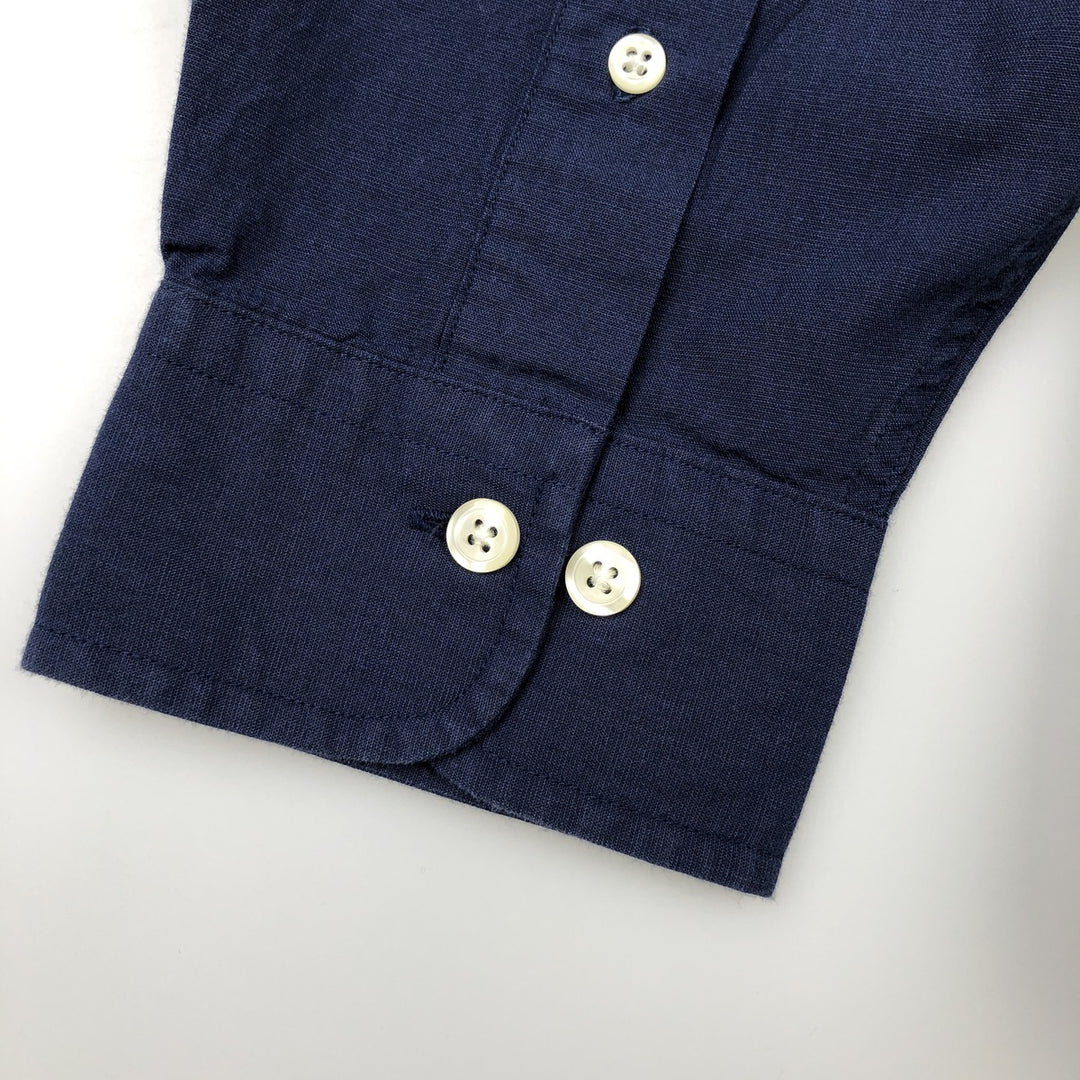 Brooks Brothers 346 Regular Fit Long-Sleeve Button-Down Shirt, Men's Size M (approx.) cotton Navy blue Vintage Second Hand