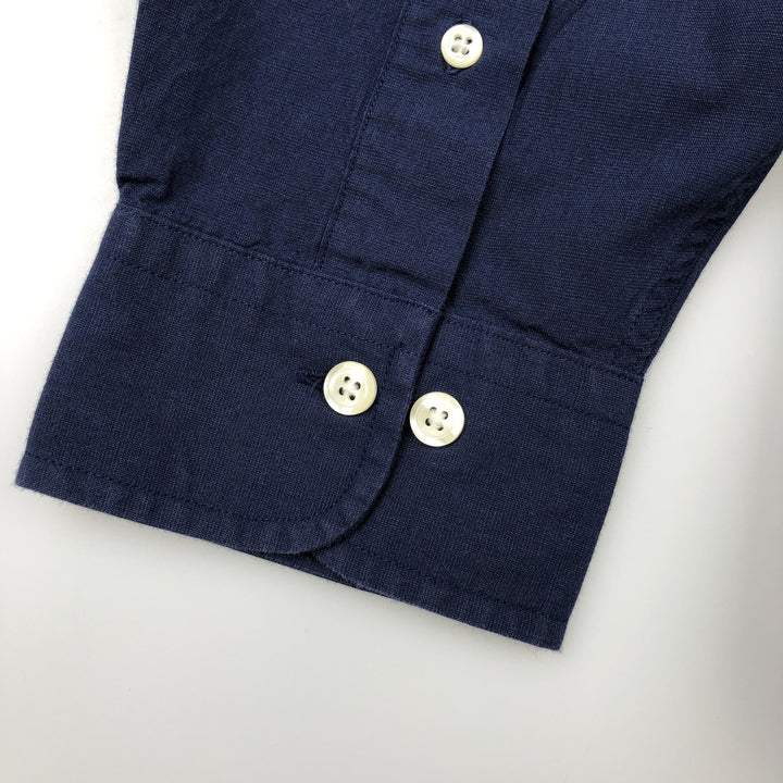 Brooks Brothers 346 Regular Fit Long-Sleeve Button-Down Shirt, Men's Size M (approx.) cotton Navy blue Vintage Second Hand