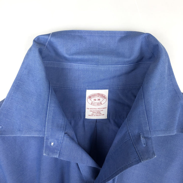 Brooks Brothers Est.1818 Traditional Fit Long-Sleeve Button-Down Shirt, Men's Size L (approx.) cotton blue type Vintage Second Hand