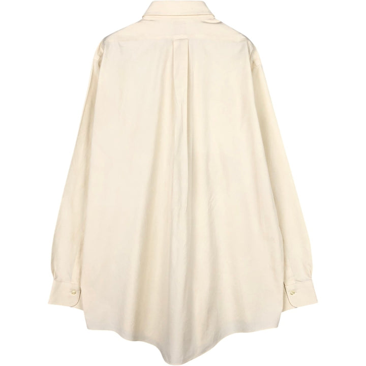 Brooks Brothers Est.1818 Traditional Fit Long-Sleeve Button-Down Shirt, Men's Size L (approx.) cotton unbleached Vintage Second Hand