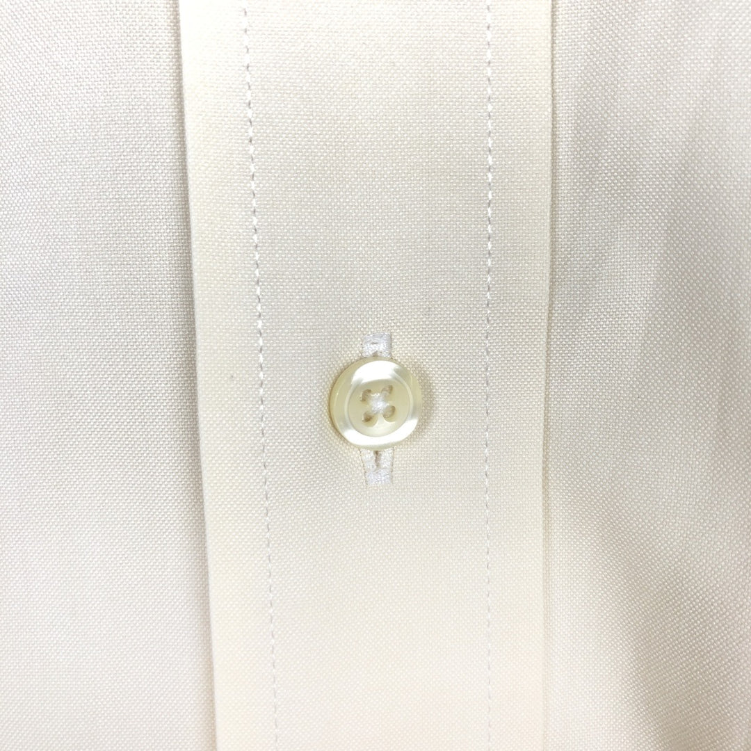 Brooks Brothers Est.1818 Traditional Fit Long-Sleeve Button-Down Shirt, Men's Size L (approx.) cotton unbleached Vintage Second Hand