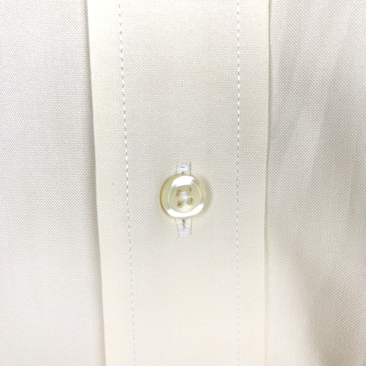 Brooks Brothers Est.1818 Traditional Fit Long-Sleeve Button-Down Shirt, Men's Size L (approx.) cotton unbleached Vintage Second Hand