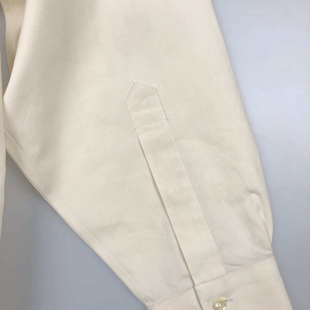 Brooks Brothers Est.1818 Traditional Fit Long-Sleeve Button-Down Shirt, Men's Size L (approx.) cotton unbleached Vintage Second Hand