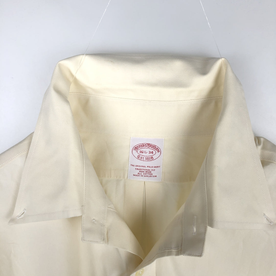 Brooks Brothers Est.1818 Traditional Fit Long-Sleeve Button-Down Shirt, Men's Size L (approx.) cotton unbleached Vintage Second Hand