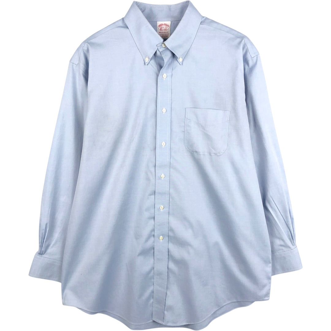 Brooks Brothers Madison Fit Long-Sleeve Button-Down Shirt, Men's Size L (approx.) cotton Blue type light blue Vintage Second Hand