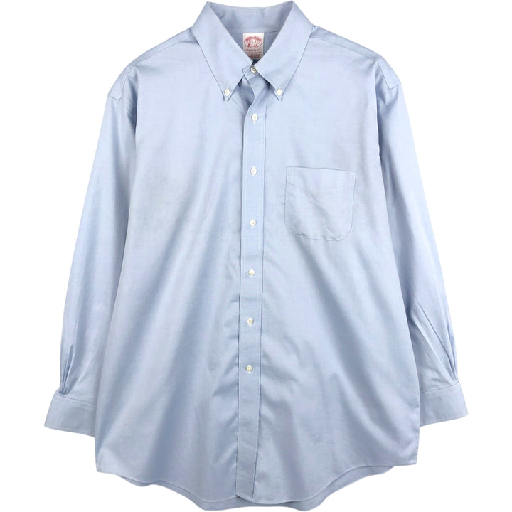Brooks Brothers Madison Fit Long-Sleeve Button-Down Shirt, Men's Size L (approx.) cotton Blue type light blue Vintage Second Hand