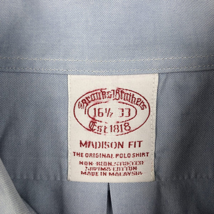 Brooks Brothers Madison Fit Long-Sleeve Button-Down Shirt, Men's Size L (approx.) cotton Blue type light blue Vintage Second Hand
