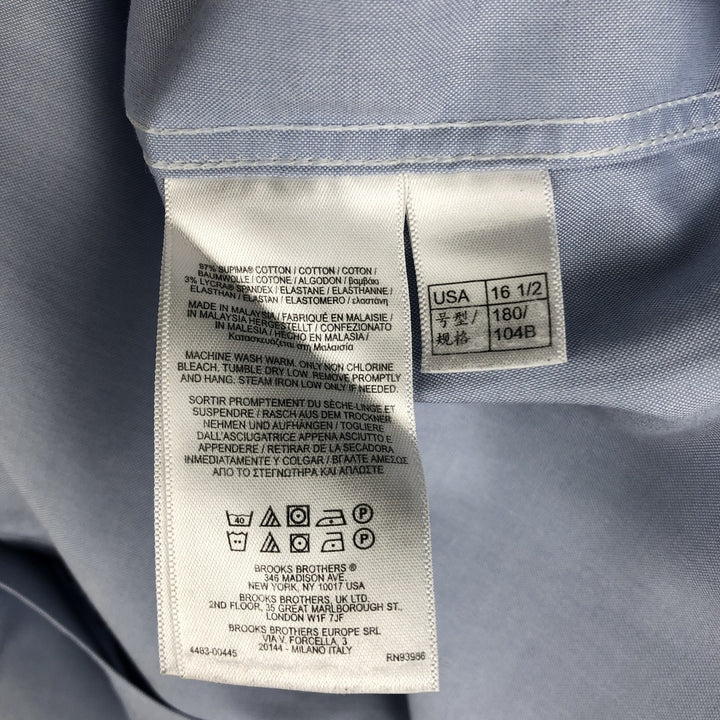 Brooks Brothers Madison Fit Long-Sleeve Button-Down Shirt, Men's Size L (approx.) cotton Blue type light blue Vintage Second Hand