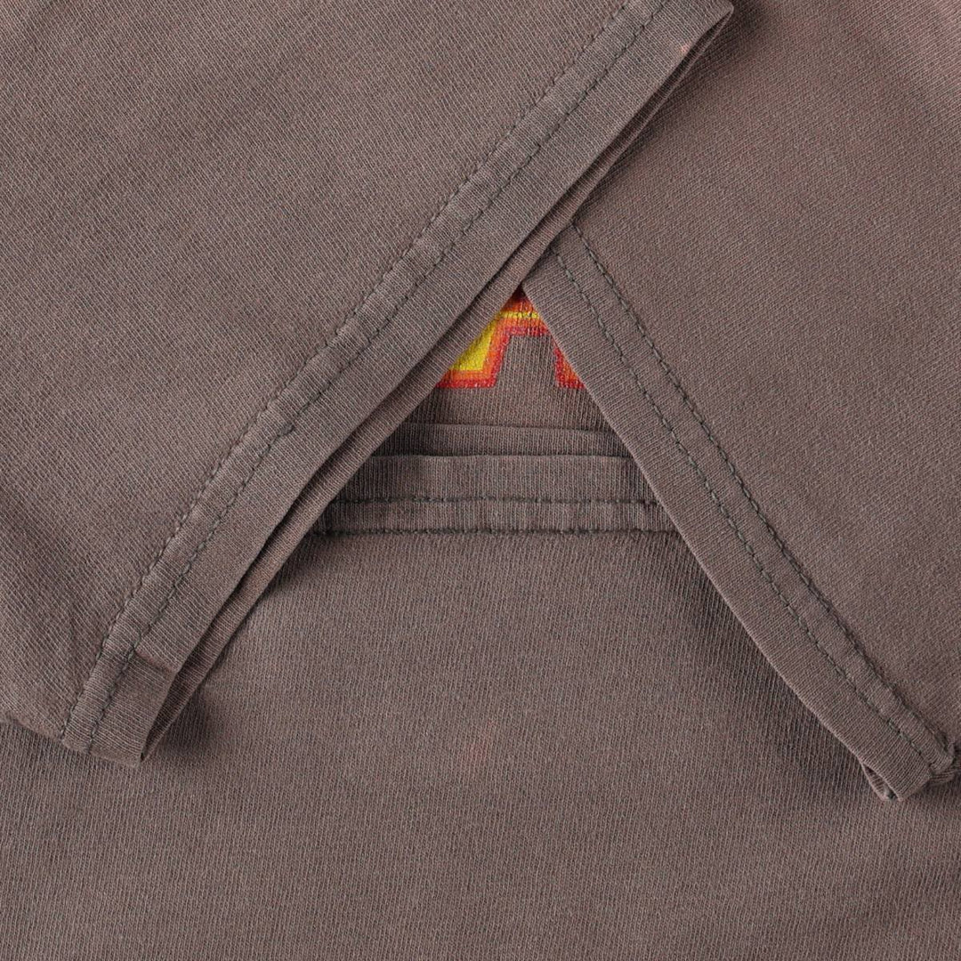 Thrasher Fire Pattern Surf Skate T-Shirt, Men's M cotton Khaki type brown Vintage Second Hand