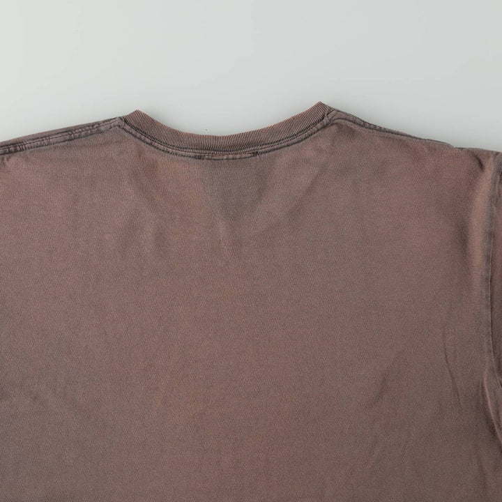 Thrasher Fire Pattern Surf Skate T-Shirt, Men's M cotton Khaki type brown Vintage Second Hand