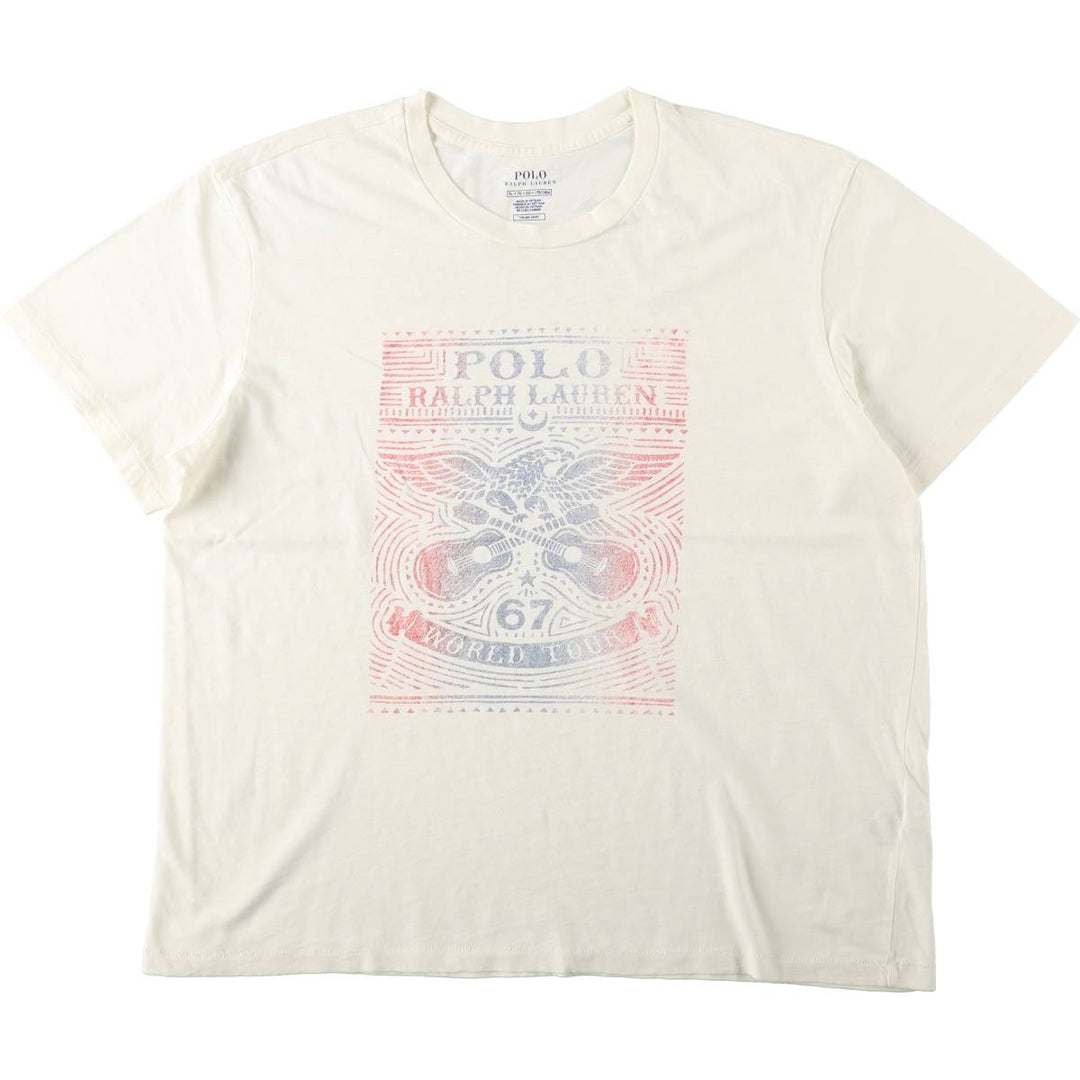 Ralph Lauren POLO RALPH LAUREN Short-Sleeve Printed T-Shirt, Men's Size XL (approx.) cotton unbleached Vintage Second Hand