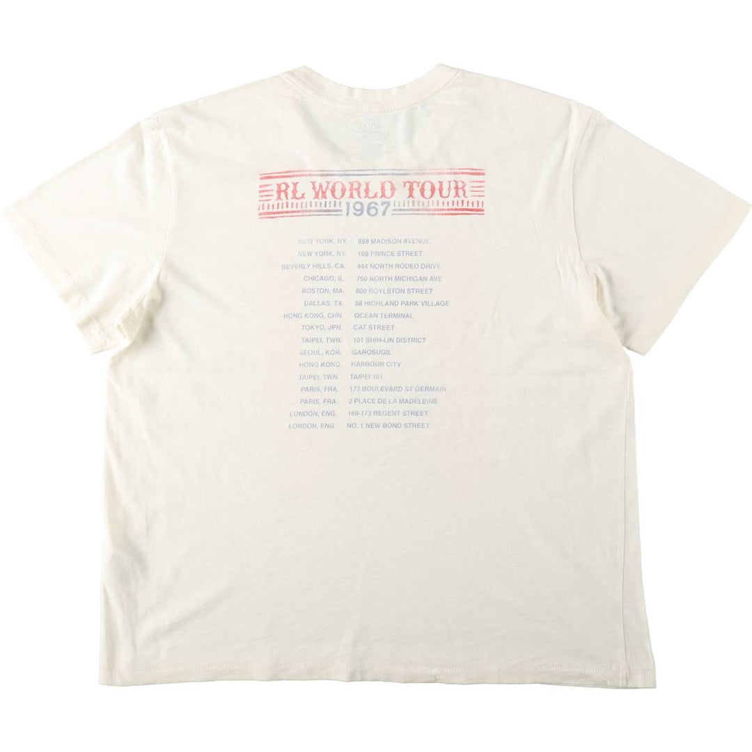 Ralph Lauren POLO RALPH LAUREN Short-Sleeve Printed T-Shirt, Men's Size XL (approx.) cotton unbleached Vintage Second Hand