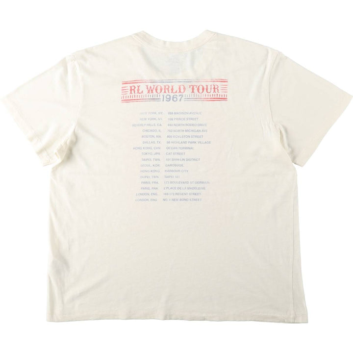 Ralph Lauren POLO RALPH LAUREN Short-Sleeve Printed T-Shirt, Men's Size XL (approx.) cotton unbleached Vintage Second Hand
