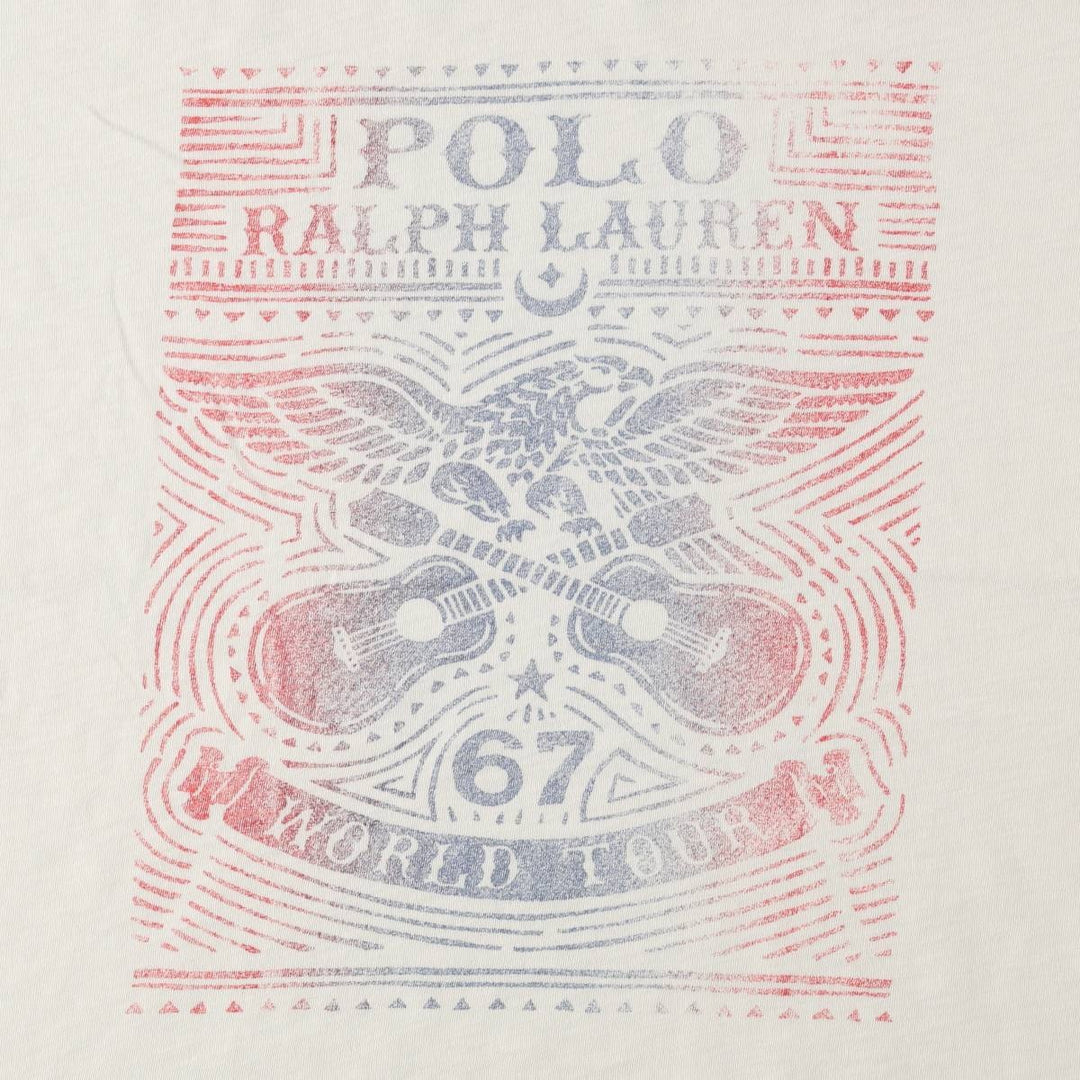 Ralph Lauren POLO RALPH LAUREN Short-Sleeve Printed T-Shirt, Men's Size XL (approx.) cotton unbleached Vintage Second Hand
