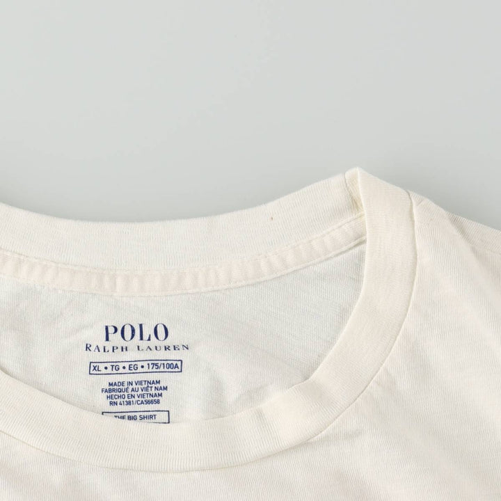 Ralph Lauren POLO RALPH LAUREN Short-Sleeve Printed T-Shirt, Men's Size XL (approx.) cotton unbleached Vintage Second Hand