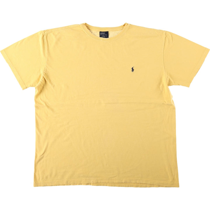 Ralph Lauren POLO by Ralph Lauren short sleeve one point logo T-shirt men's L size cotton yellow type Vintage Second Hand