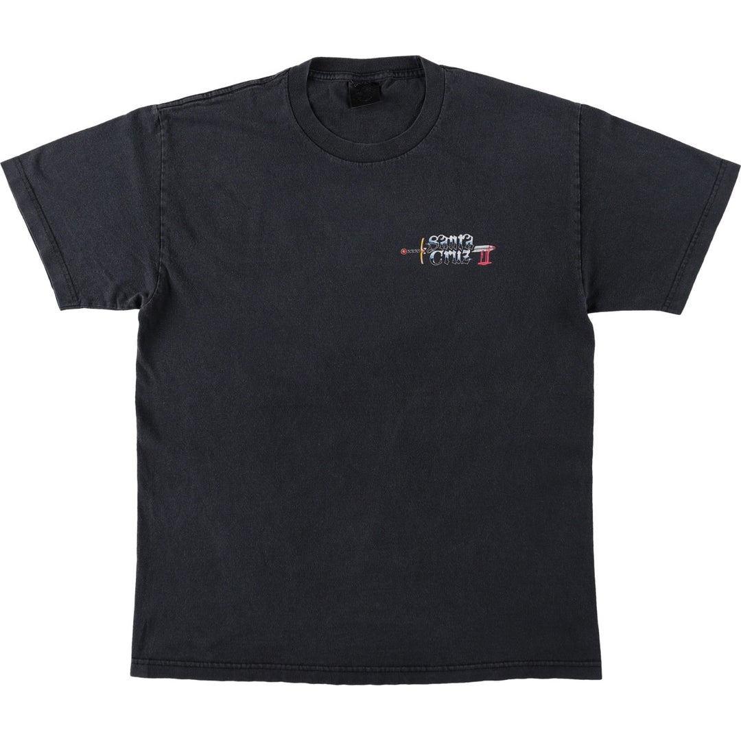 NHS SANTA CRUZ Santa Cruz Surf Skate T-shirt, Men's Size Medium unclear black type Vintage Second Hand