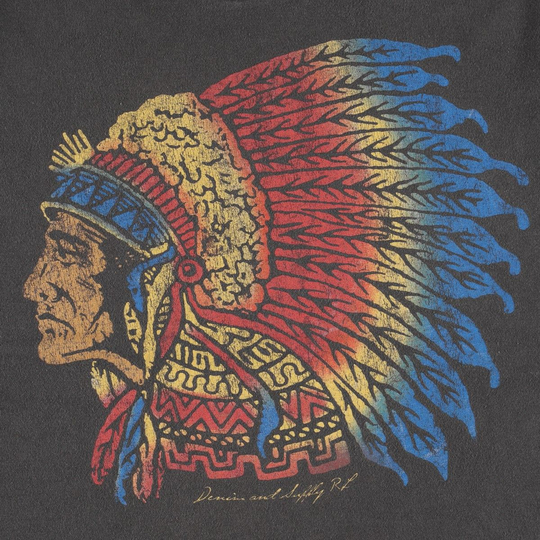 Ralph Lauren POLO RALPH LAUREN DENIM & SUPPLY Short-Sleeve Printed T-Shirt, Men's Size M (approx.) cotton Charcoal Vintage Second Hand
