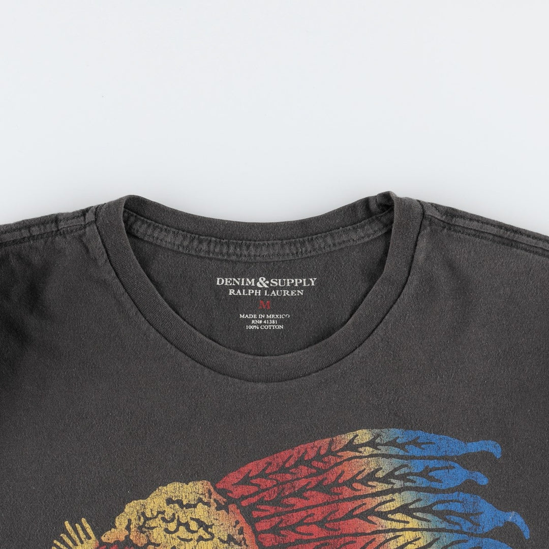 Ralph Lauren POLO RALPH LAUREN DENIM & SUPPLY Short-Sleeve Printed T-Shirt, Men's Size M (approx.) cotton Charcoal Vintage Second Hand