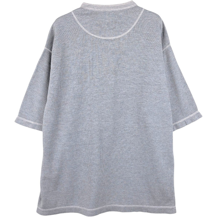 Levi's Henley neck short-sleeved T-shirt, men's size L (approx.) cotton gray type Vintage Second Hand