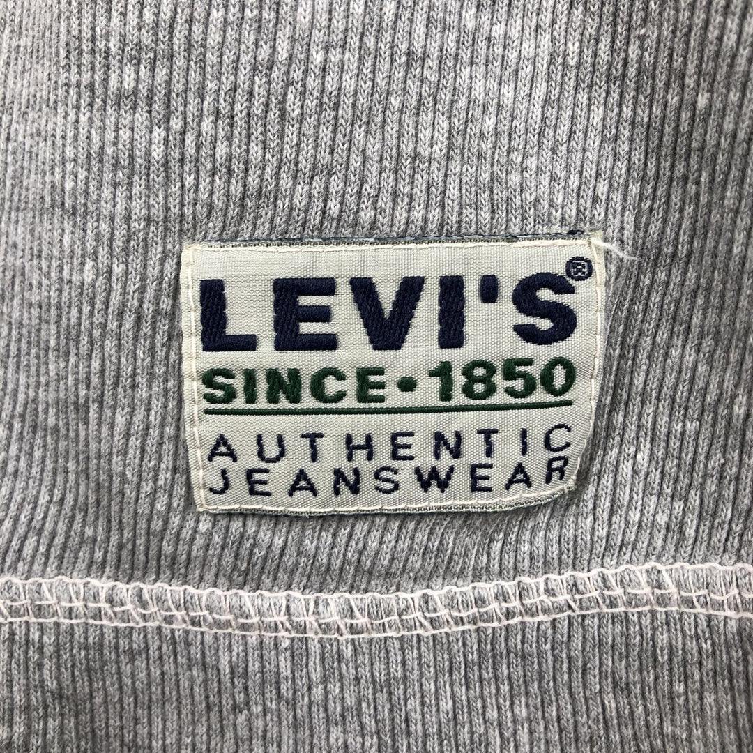 Levi's Henley neck short-sleeved T-shirt, men's size L (approx.) cotton gray type Vintage Second Hand