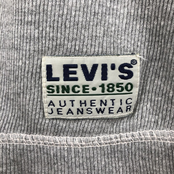 Levi's Henley neck short-sleeved T-shirt, men's size L (approx.) cotton gray type Vintage Second Hand