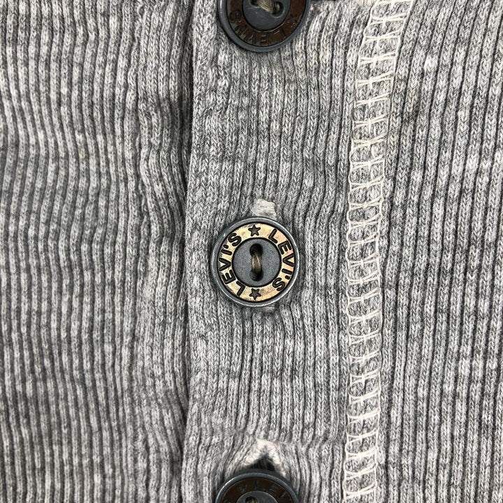 Levi's Henley neck short-sleeved T-shirt, men's size L (approx.) cotton gray type Vintage Second Hand