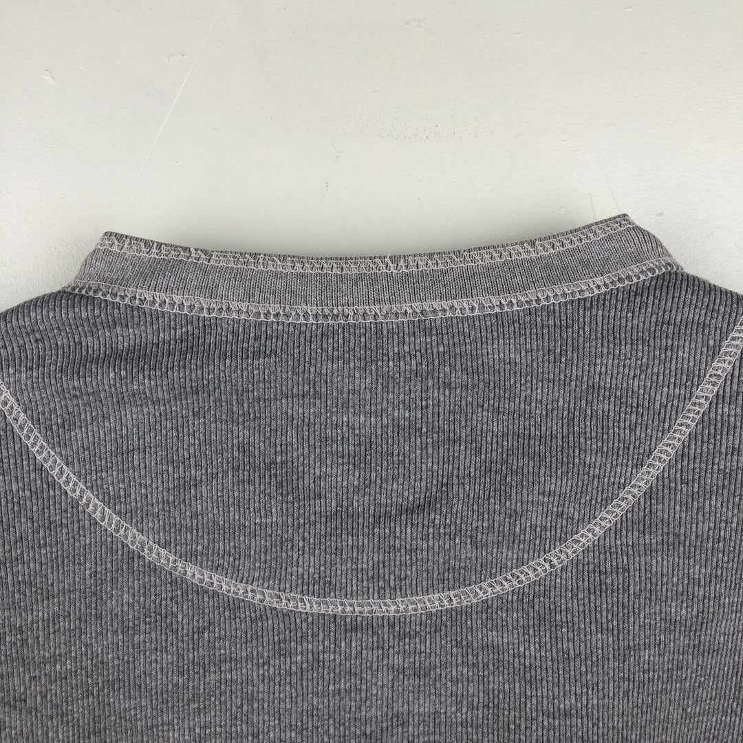 Levi's Henley neck short-sleeved T-shirt, men's size L (approx.) cotton gray type Vintage Second Hand