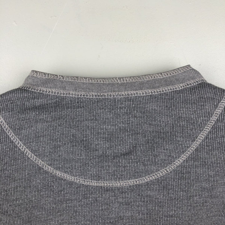 Levi's Henley neck short-sleeved T-shirt, men's size L (approx.) cotton gray type Vintage Second Hand