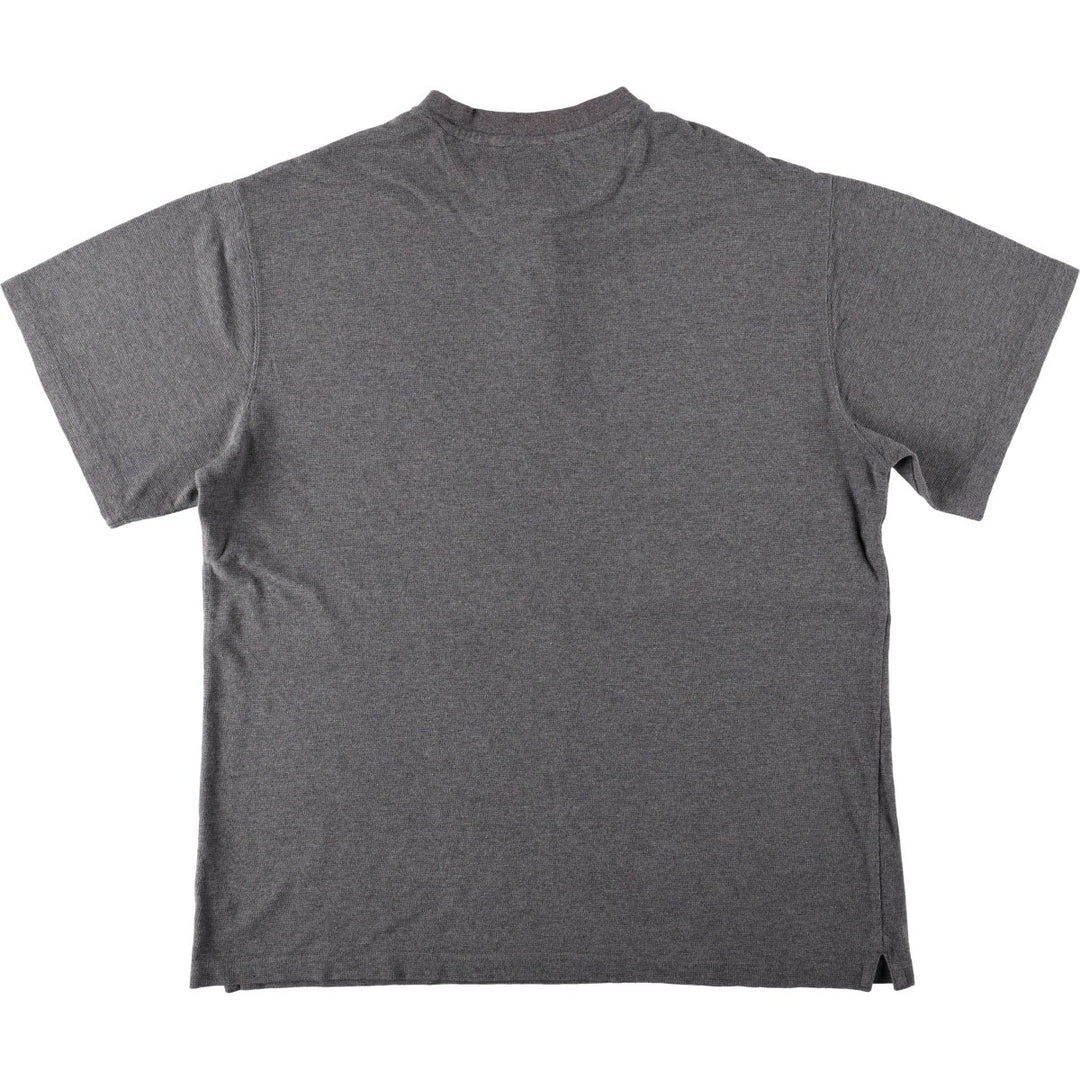 Ralph Lauren CHAPS Henley neck short-sleeved T-shirt with a single logo, men's size XL equivalent, vintage. cotton gray type Vintage Second Hand