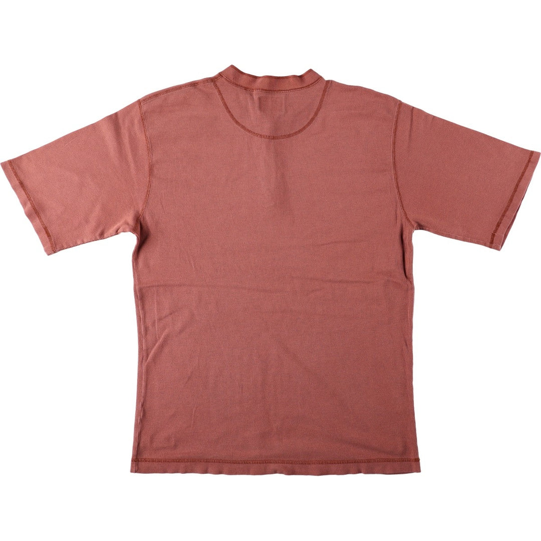 90'S Levi's Henley Neck Short-Sleeve T-Shirt, Made in Saipan, Men's Size L (Equivalent), Vintage cotton red type reddish brown Vintage Second Hand