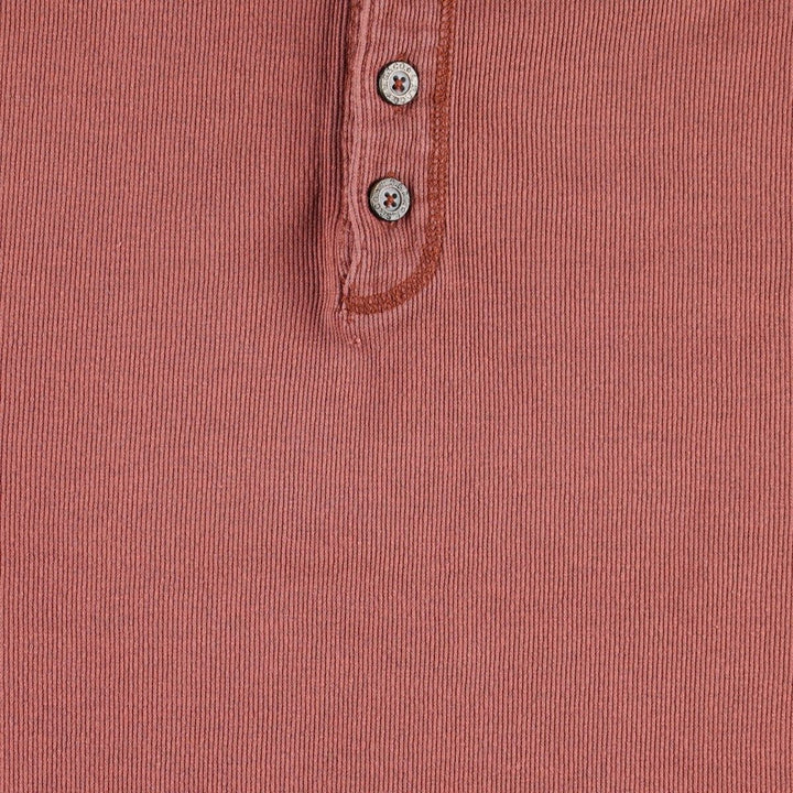 90'S Levi's Henley Neck Short-Sleeve T-Shirt, Made in Saipan, Men's Size L (Equivalent), Vintage cotton red type reddish brown Vintage Second Hand
