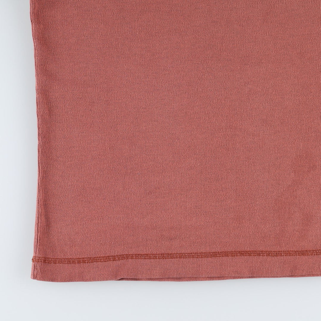 90'S Levi's Henley Neck Short-Sleeve T-Shirt, Made in Saipan, Men's Size L (Equivalent), Vintage cotton red type reddish brown Vintage Second Hand