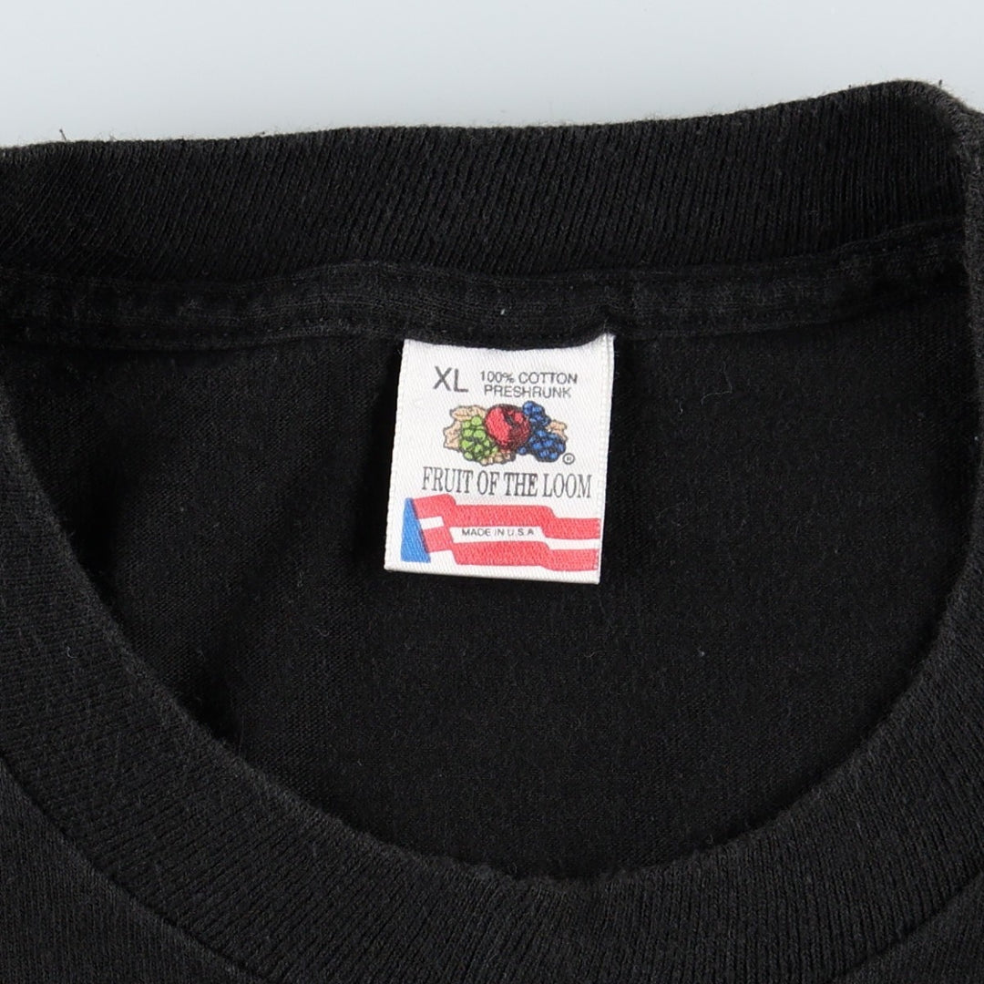90'S Fruit of the Loom Advertising T-shirt Made in USA Men's XL Vintage cotton black type Vintage Second Hand