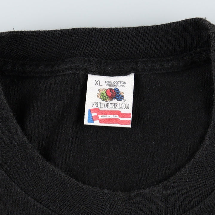 90'S Fruit of the Loom Advertising T-shirt Made in USA Men's XL Vintage cotton black type Vintage Second Hand