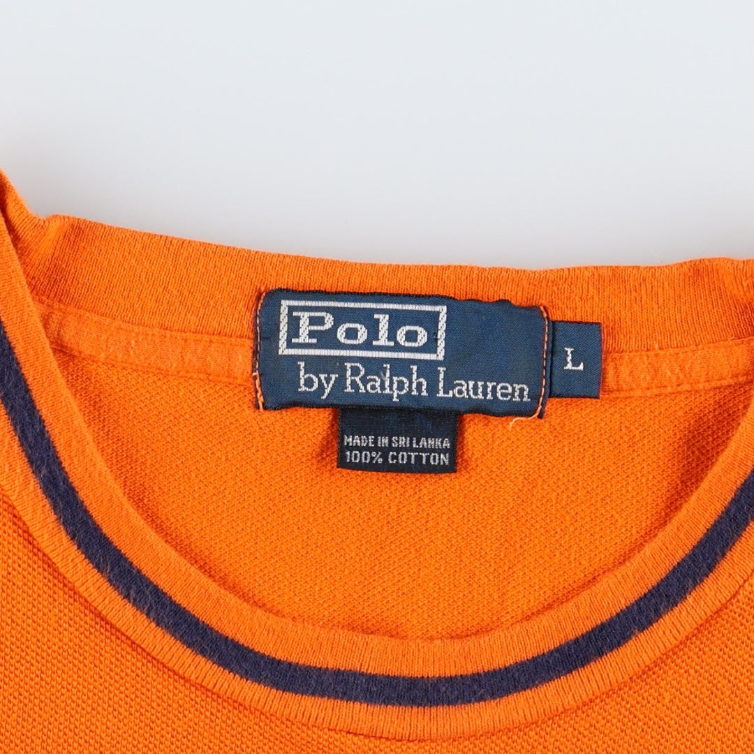 Ralph Lauren POLO by Ralph Lauren Pique Short Sleeve One Point Logo T-Shirt Men's L cotton orange type Vintage Second Hand
