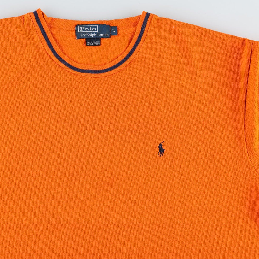 Ralph Lauren POLO by Ralph Lauren Pique Short Sleeve One Point Logo T-Shirt Men's L cotton orange type Vintage Second Hand