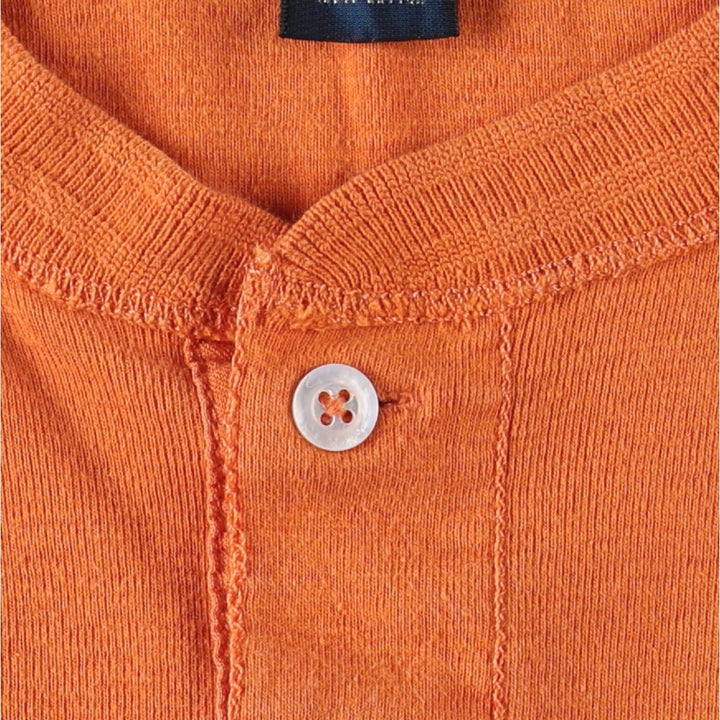 Ralph Lauren POLO by Ralph Lauren Henley neck short sleeve T-shirt Men's L size cotton orange type Vintage Second Hand