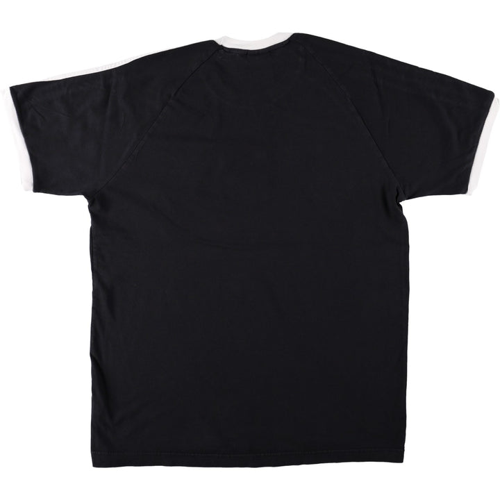 Adidas logo T-shirt, men's XL size cotton black type Vintage Second Hand