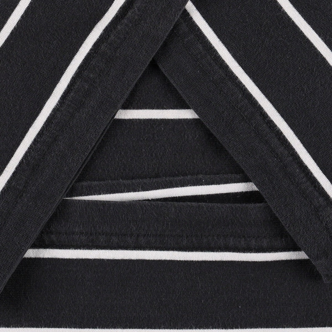 Adidas striped pattern logo t-shirt, men's size M (approx.) cotton black type Vintage Second Hand
