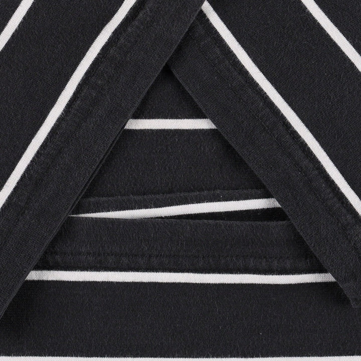 Adidas striped pattern logo t-shirt, men's size M (approx.) cotton black type Vintage Second Hand