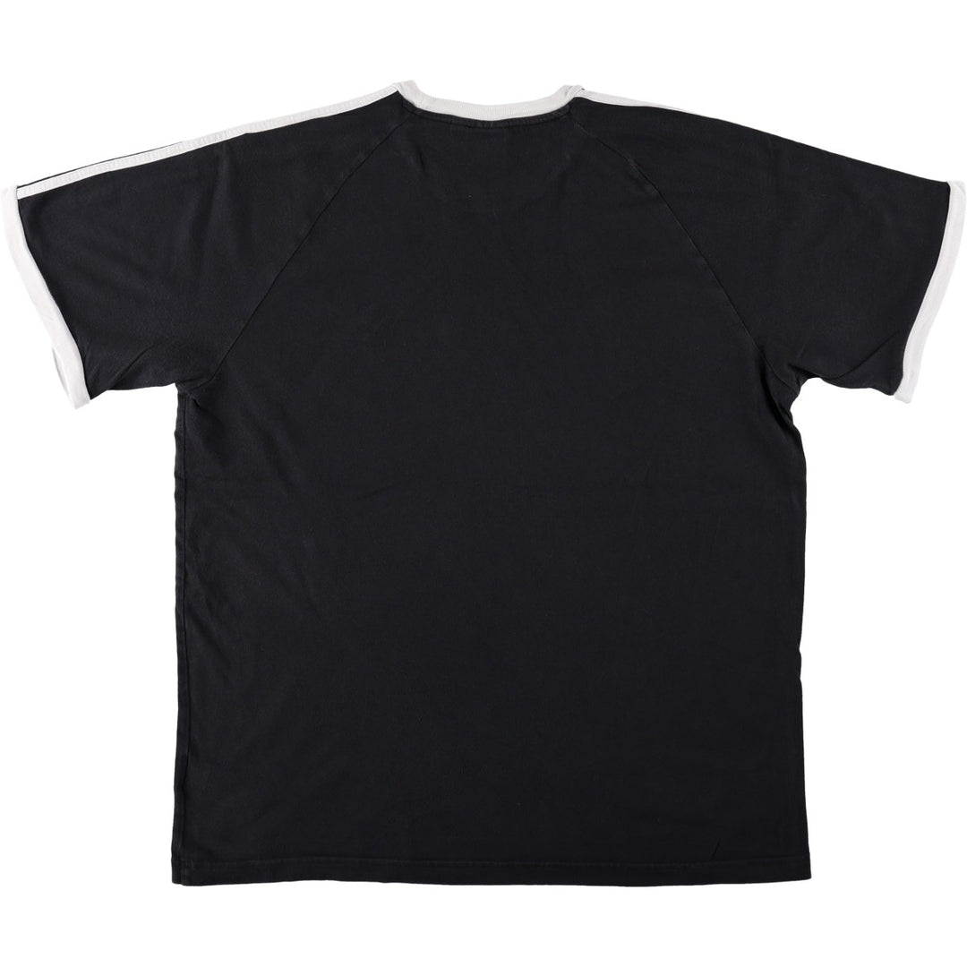 Adidas logo T-shirt, men's XL size cotton black type Vintage Second Hand
