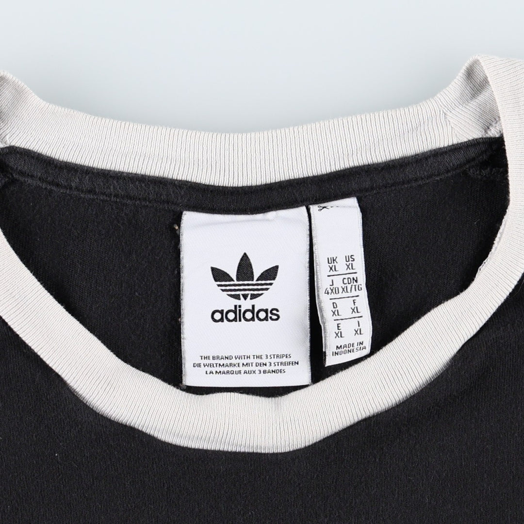 Adidas logo T-shirt, men's XL size cotton black type Vintage Second Hand