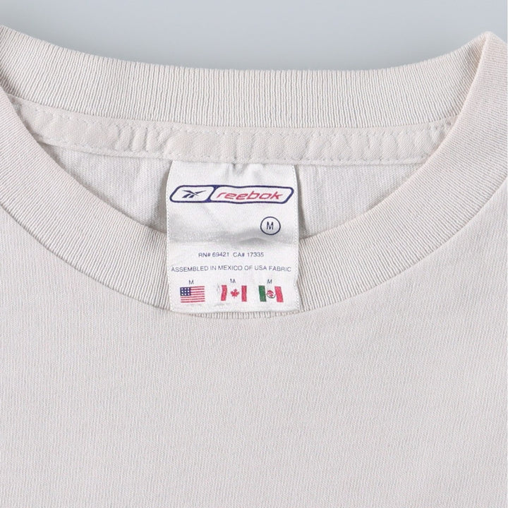 Reebok Logo Print T-shirt, Men's M size cotton white type Vintage Second Hand