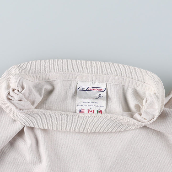 Reebok Logo Print T-shirt, Men's M size cotton white type Vintage Second Hand