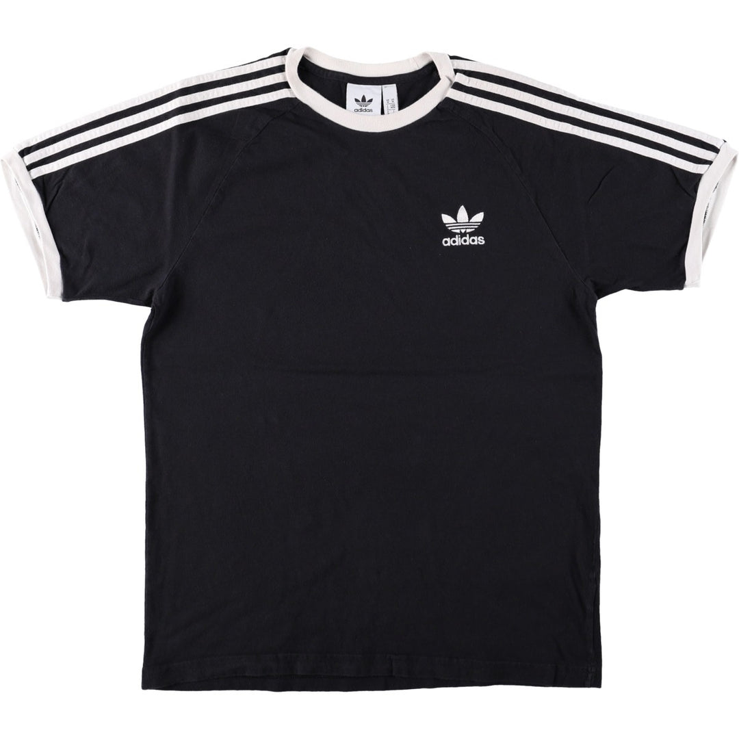 Adidas logo T-shirt, men's size M unclear black type Vintage Second Hand