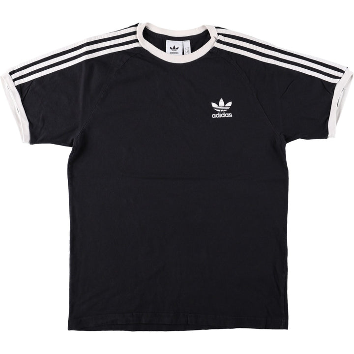 Adidas logo T-shirt, men's size M unclear black type Vintage Second Hand